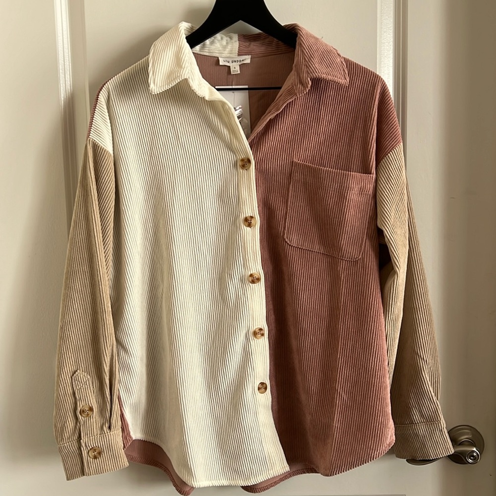 Corduroy button up top